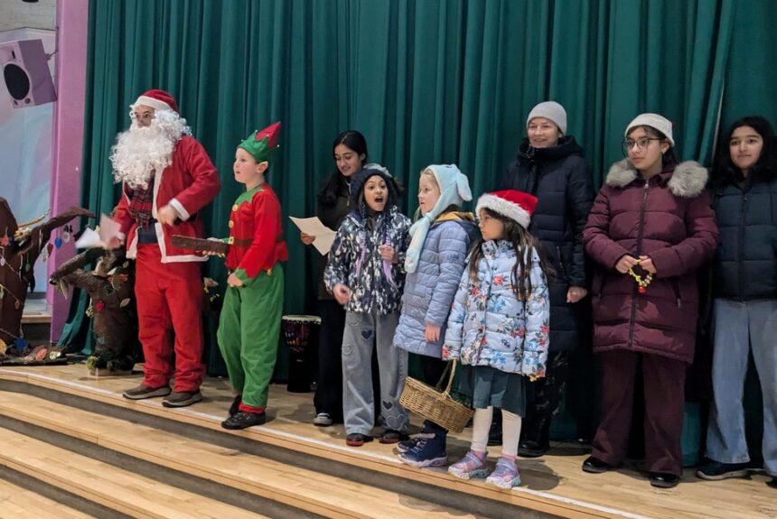 Sharing festive cheer with locals